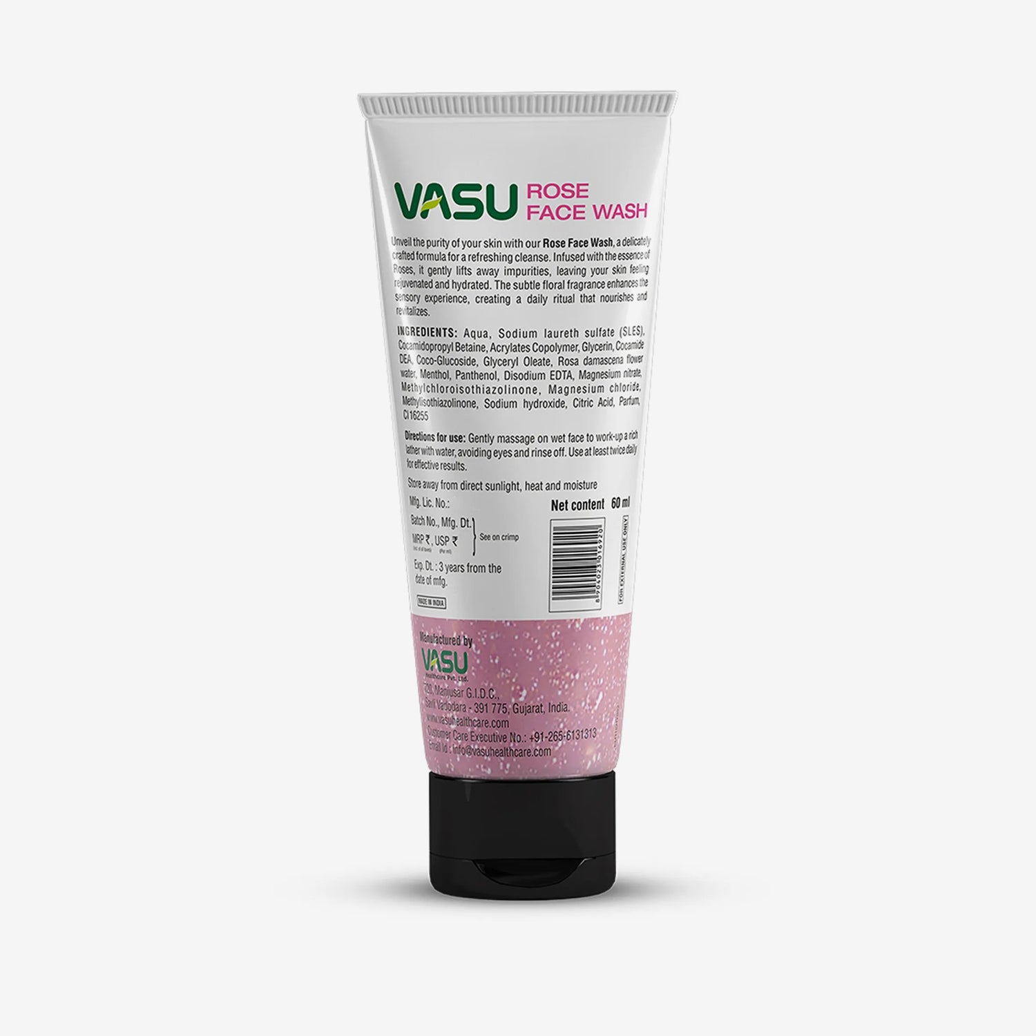 Vasu Rose Face Wash Hydrating - 60ml (Pack of 2)